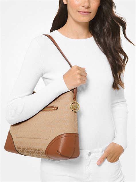 Fallon Large Logo Jacquard Shoulder Bag 